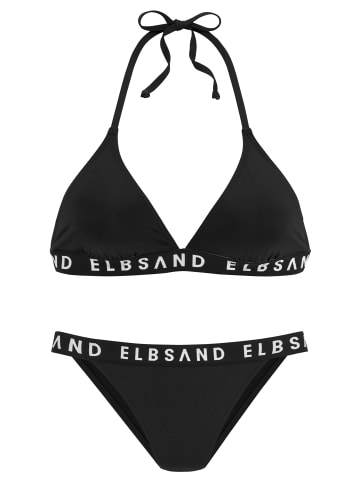 ELBSAND Triangel-Bikini in schwarz