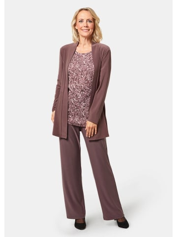 GOLDNER Leichte Shirtjacke lila mit Stretch in pflaumenviolett