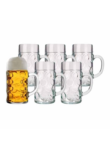 Stölzle 6er Set Maßkrüge Isar 1000 ml in transparent