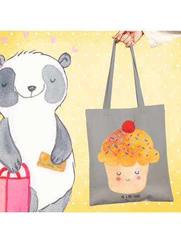Mr. & Mrs. Panda Umhängetasche Cupcake ohne Spruch in Light Grey