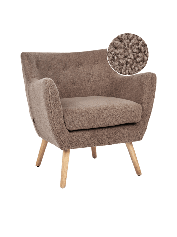 Beliani Cocktailsessel DRAMMEN in Braun - (W) 71 x (H) 84 x (L) 54 cm
