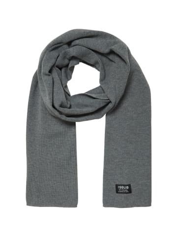 !SOLID Strickschal SDIrwon 21301128-ME Cooler Winterschal mit Logo-Patch in Grau