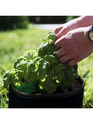 Praknu Pflanzsack 10L - 5STK aus Vliesstoff mit Schilder zum Beschriften