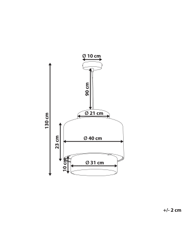Beliani Pendelleuchten MAGECH in /Beige/Schwarz - (W) 40 x (H) 33 x (L) 40 cm