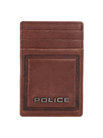 Police PT16-08536 Kreditkartenetui Leder 7 cm mit Geldscheinklammer in brown