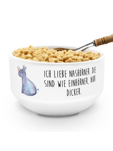 Mr. & Mrs. Panda schale Einhorn Nashorn mit Spruch in Weiß