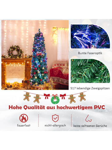 COSTWAY Künstlicher Weihnachtsbaum Glasfaseroptik in Grün