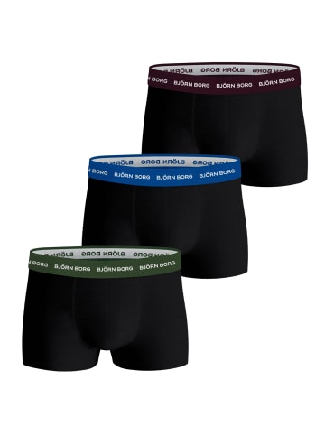 Björn Borg Boxershorts Cotton Stretch Trunk 3er Pack in schwarz