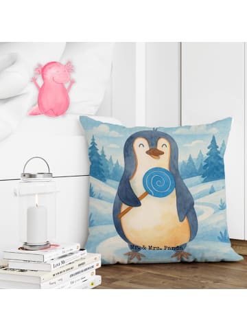 Mr. & Mrs. Panda Kuschel Kissen Pinguin Lolli Design ohne Spruch in Weiß