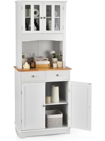 COSTWAY Küchenschrank 170 cm in Weiß
