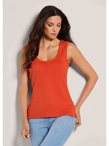MADELEINE Ärmelloses Rippen-Top in blutorange
