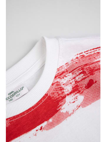Coccodrillo Baumwoll-t-shirt mit kurzen ärmeln in rot