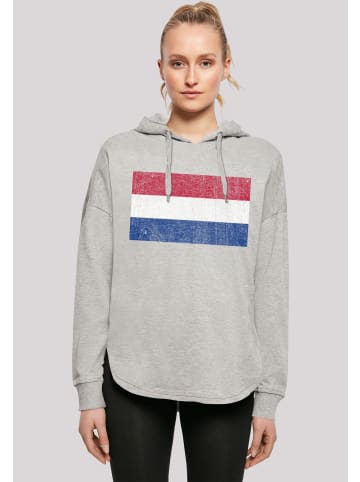 F4NT4STIC Oversized Hoodie Niederlande Flagge distressed in grau