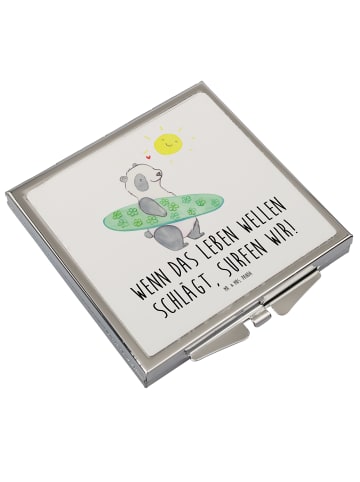 Mr. & Mrs. Panda Kosmetikspiegel Sommer Wellen Surf mit Spruch in Weiß