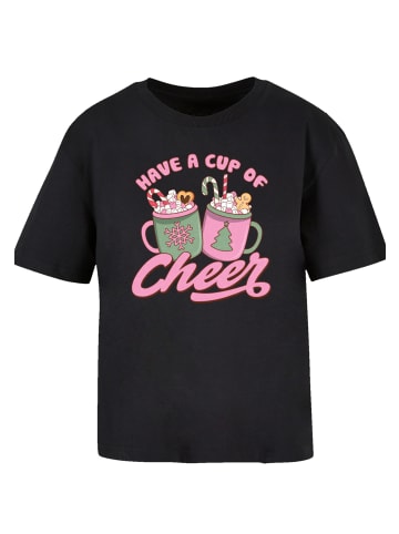 F4NT4STIC Ladies Everyday Tee Have a Cup of Cheer Weihnachten in schwarz