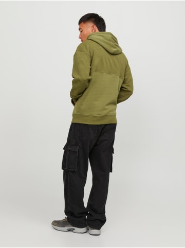 Jack & Jones Struktur Hoodie Kapuzen Pullover JCOBLACK in Olive