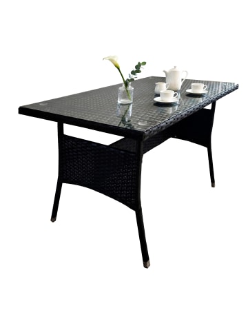 relaxdays Gartentisch in Schwarz - (B)100 x (H)70 x (T)60 cm