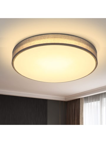 ZMH Deckenleuchte LED Rund in grau Modern 12W Stoff 3000K Warmweiß Ø30CM