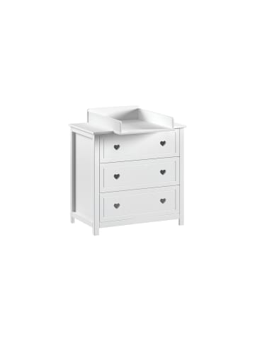 58 aufm Kessel BABYZIMMER SET Kamila 3tlg Weiß Bett Kommode Wickelaufsatz