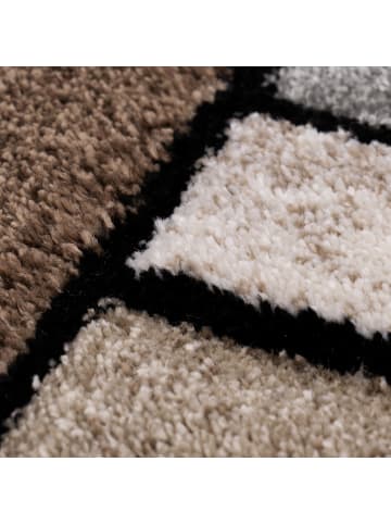 KADIMA DESIGN Teppich Kurzflor Geometrisch Wohnzimmer in Braun