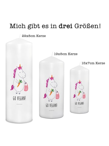 Mr. & Mrs. Panda Wachskerze Einhorn Vegan mit Spruch in Weiß