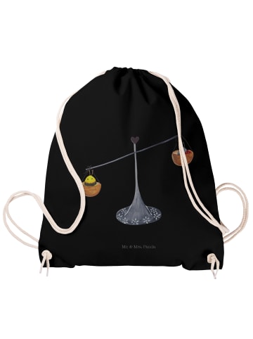 Mr. & Mrs. Panda Sportbeutel Sternzeichen Waage ohne Spruch in Schwarz