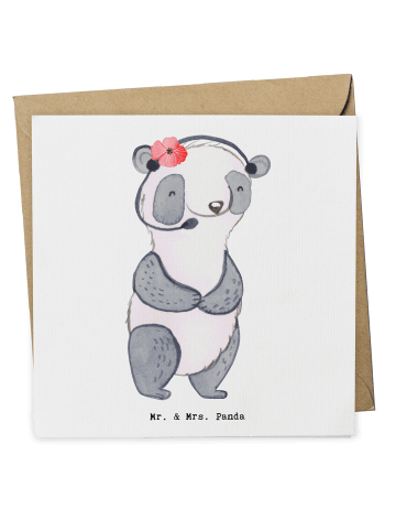 Mr. & Mrs. Panda Deluxe Karte Callcenteragentin Herz ohne Spruch in Weiß