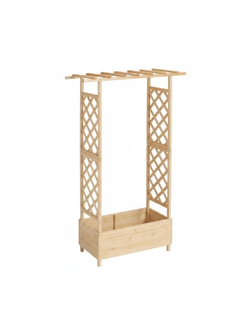 relaxdays Pflanzkasten-Rankgitter in Natur - (B)110 x (H)183 x (T)44 cm