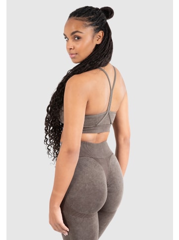 SMILODOX Sport BH Batik Acid Scrunch in Braun