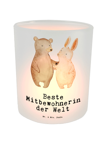 Mr. & Mrs. Panda Windlicht Hase Beste Mitbewohnerin der Welt mit... in Transparent