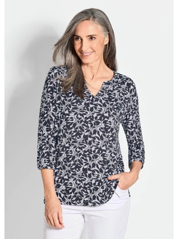 GOLDNER Bluse mit Muster, Halbarm in schwarz / gemustert