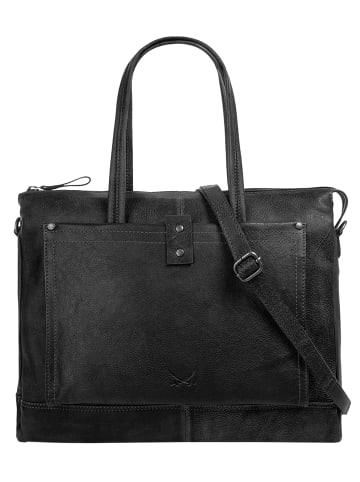 Sansibar Shopper echt Leder in schwarz