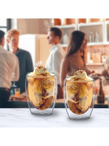relaxdays 6 x Latte Macchiato Gläser in Transparent - 350 ml
