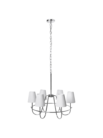 Beliani Kronleuchter YAMETHIN in Silber/Weiß - (W) 71 x (H) 145 x (L) 71 cm