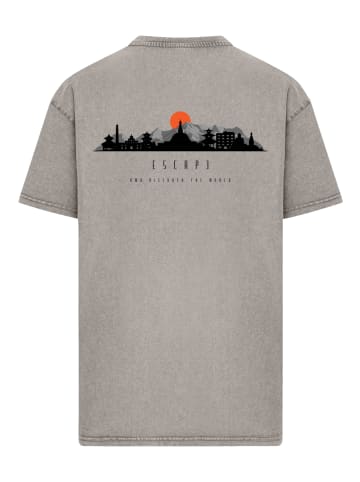 F4NT4STIC Oversize T-Shirt Oversize Escape Discover the World Asian Town in Asphalt