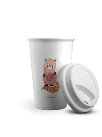 Mr. & Mrs. Panda To Go Becher Roter Panda ohne Spruch in Weiß