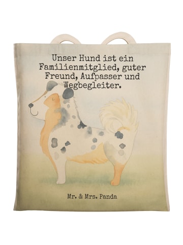 Mr. & Mrs. Panda Tote Bag Hund Australien Shepherd Design mit Sp... in Weiß