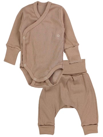 TupTam Baby Bekleidung Langarmbody Hose 2er Set in braun