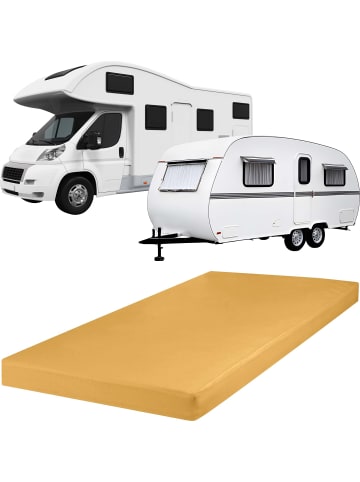 REDBEST Single-Jersey Spannbettlaken für Wohnwagen, Wohnmobil und Boot Pittsburgh in gelb