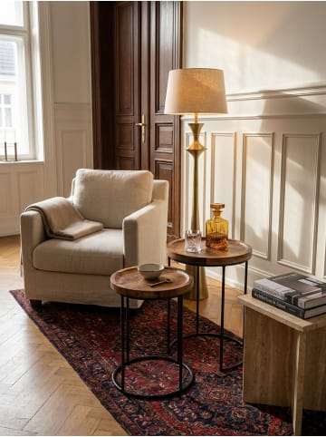 KADIMA DESIGN Satztisch 2er-Set | Sheesham/Metall, Massivholz