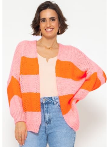 SASSYCLASSY Oversize Strick-Cardigan in puderrosa, orange