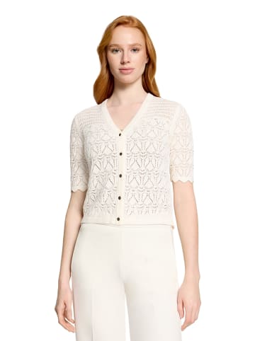 Vera Mont Sommer-Strickjacke mit V-Ausschnitt in Bright Gardenia