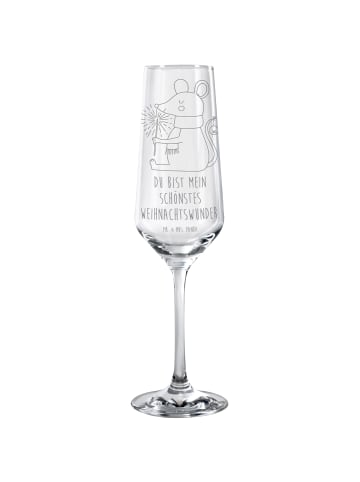 Mr. & Mrs. Panda Sektglas Maus Weihnachten mit Spruch in Transparent