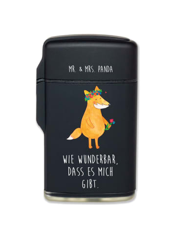 Mr. & Mrs. Panda sturmfeuerzeug Fuchs Blumen mit Spruch in Schwarz
