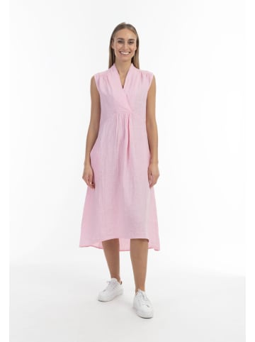VINAJA Women Midikleid Aus Leinen in Hellrosa