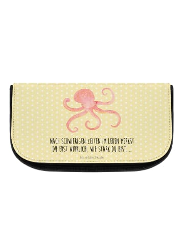 Mr. & Mrs. Panda kulturtäschchen Tintenfisch mit Spruch in Gelb Pastell