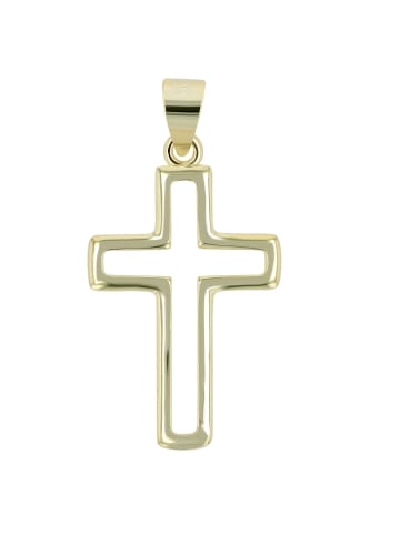 Adeliás Damen Anhänger Kreuz aus 925 Silber in gold