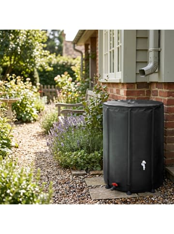 relaxdays Regentonne in Schwarz – 250 l