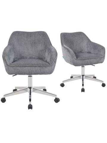 DUBI Möbel 2er-Set: Bürostuhl Mika-Noel in Grau - (B)60 x (H)80 x  (T)61 cm