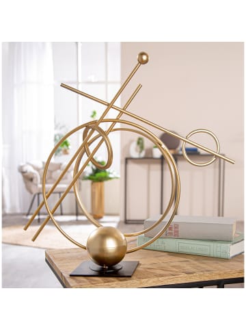 GILDE Skulptur Abstracto goldfarben - (H) 45,5 cm